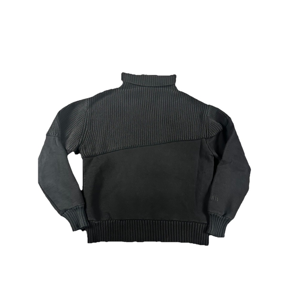 Kith Turtleneck Sweater Size Small Black Ribbed Cotton Knit Pullover Embroidered
